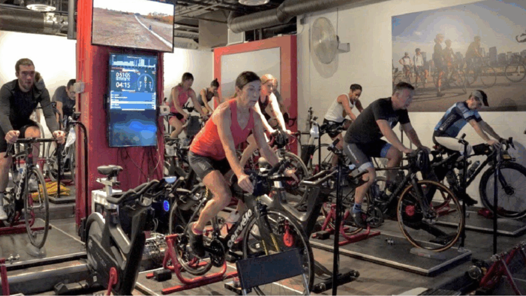 Indoor cycling class